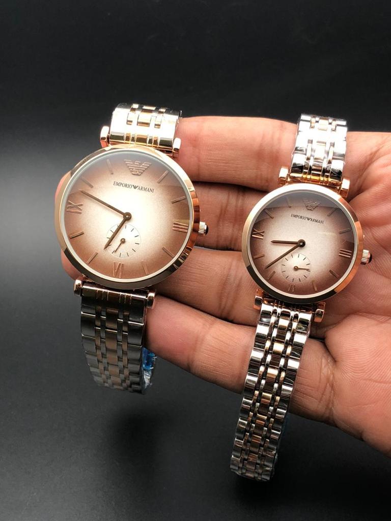 Emporio Armani Rose Gold Chain Couple Watch