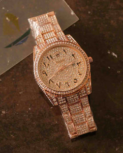 Rolex Arebic Full Diamond Men Watch