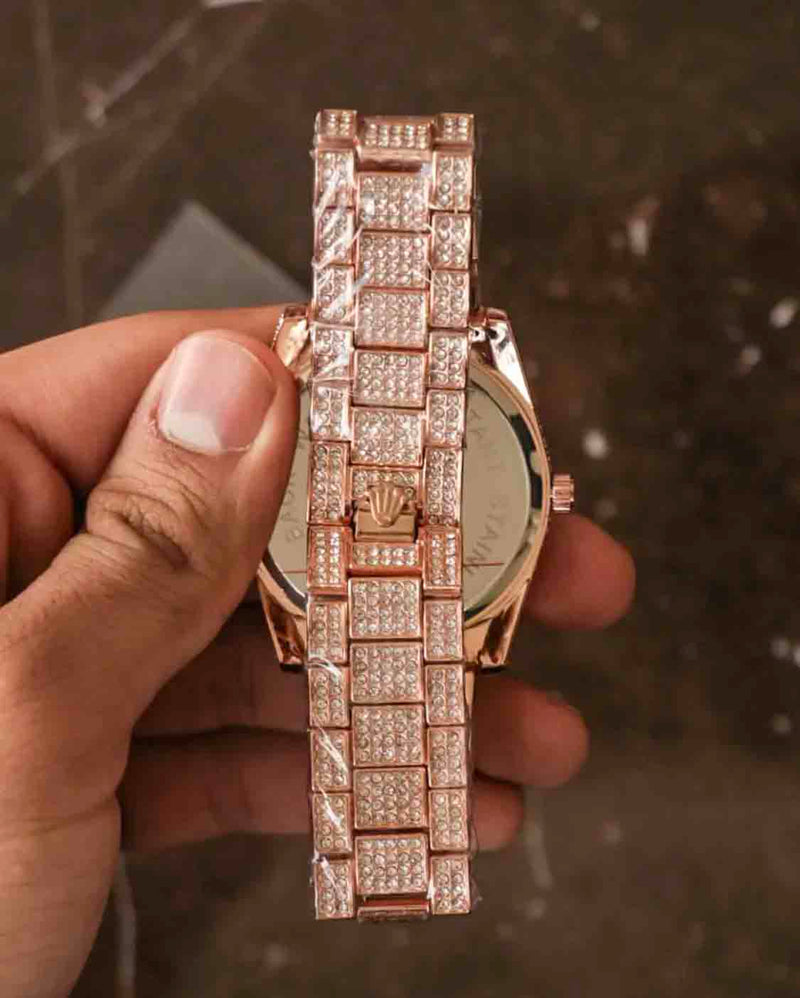 Rolex Arebic Full Diamond Men Watch
