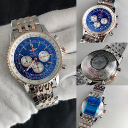 Breitling Chronograph Rose Gold Chain Men Watch