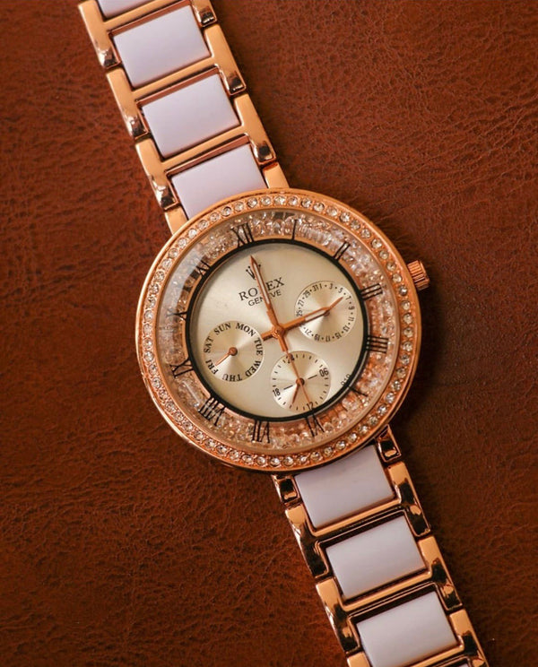 Rolex Geneve Diva Chronograph Diamond Dial Watch