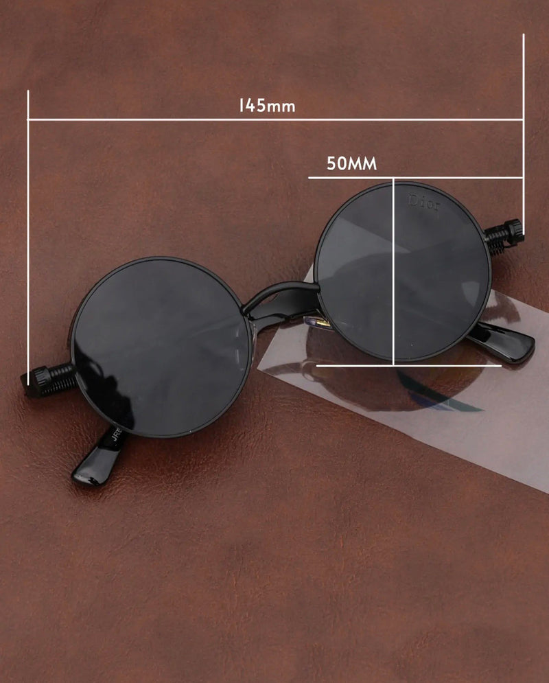 Silver Round Circle Mirror Polarized Lens Vintage Sunglasses