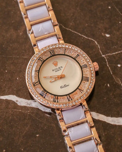 Rolex Oyster Perpetual Geneve Diamond Dial Women Watch