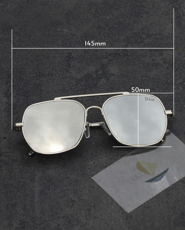 Dior Rectangular Silver Mercury Sunglasses